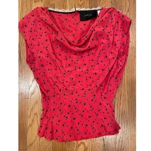 Rachel Comey Red Silk Floral Top..Gently used XS